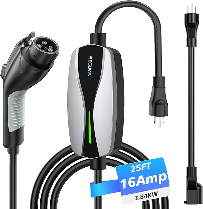 Level 1/2 EV Charger, 16Amp Electric Car Charger 25FT Cable