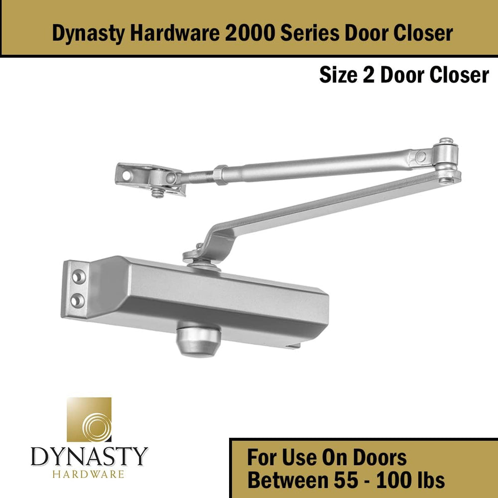 Dynasty 2000 Series Door Closer, Sprayed Aluminum, Spring 2