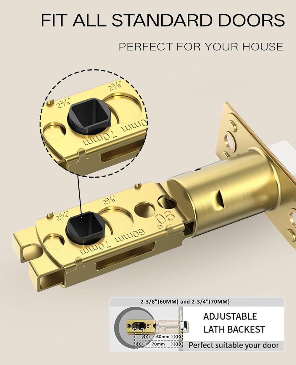 Asidrama 1 Pack Champagne Bronze Privacy Crystal Door Knobs