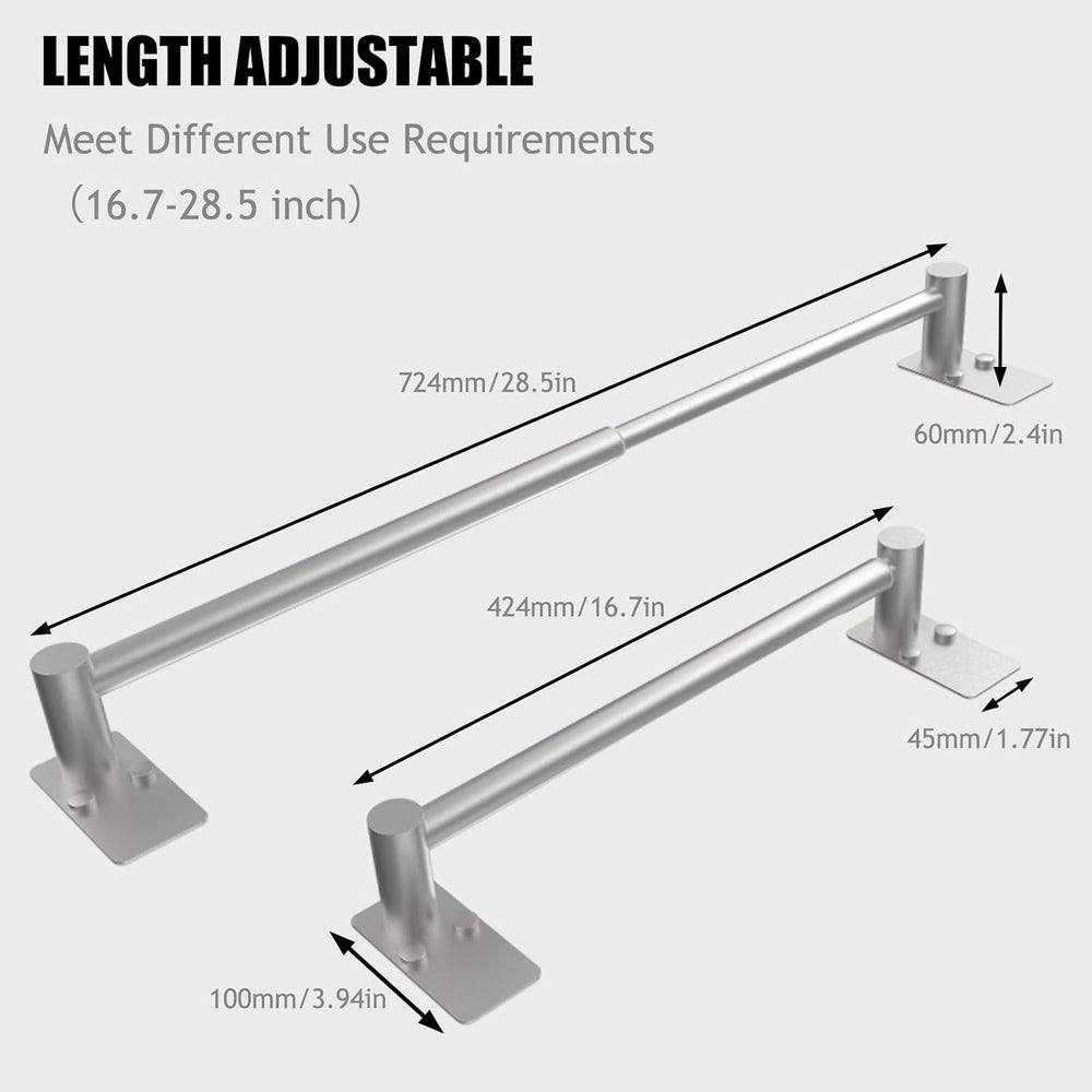 Towel Bar, Adhesive or Drill Wall Mount, Brushed Nickel, 3 Pack