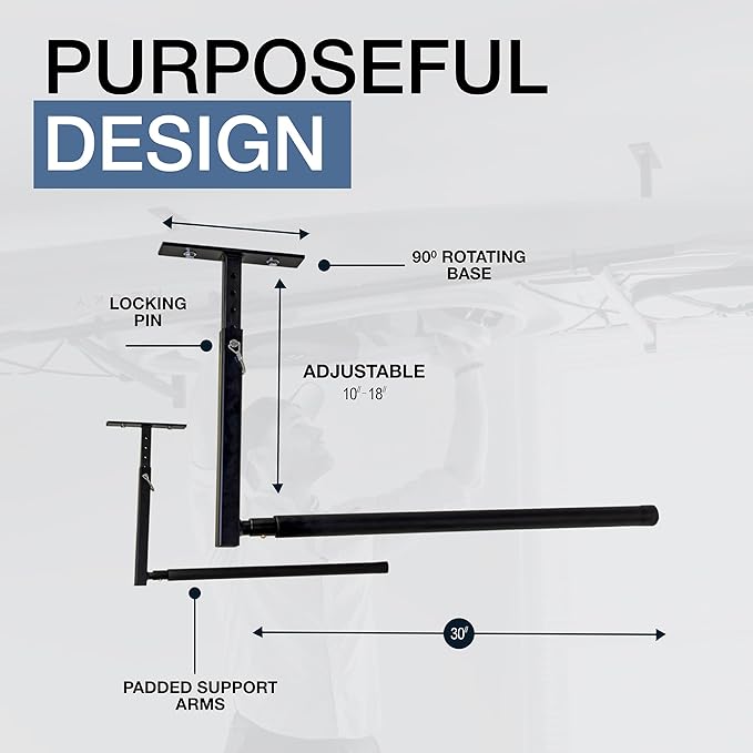 StoreYourBoard Adjustable Kayak Ceiling Rack – Hi Port 2 Garage Ceiling Kayak