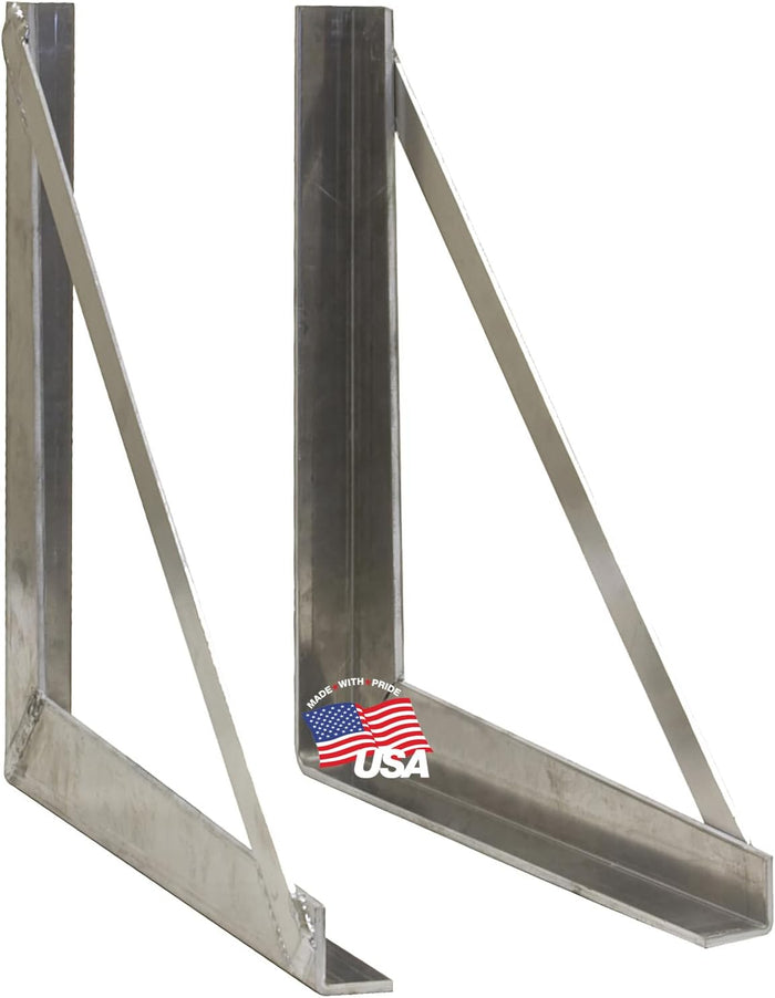 Buyers Products 1701031, 18x18 Inch Welded Stainless Steel Mounting Brackets for Underbody Truck Tool Boxes, Universal Hole Pattern, Rigid Welded Braces, Corrosion‑Resistant, Pair, Made in USA
