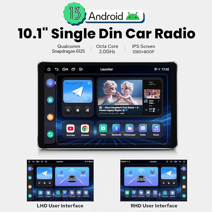 Joying Single Din Touchscreen Radio 10.1 Inch Car Stereo