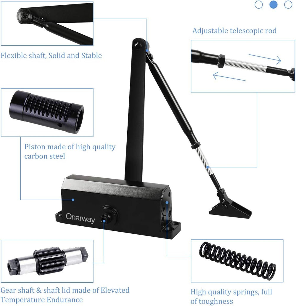 Onarway Automatic Door Closer Size-3: Hydraulic Slam-Free Soft Close
