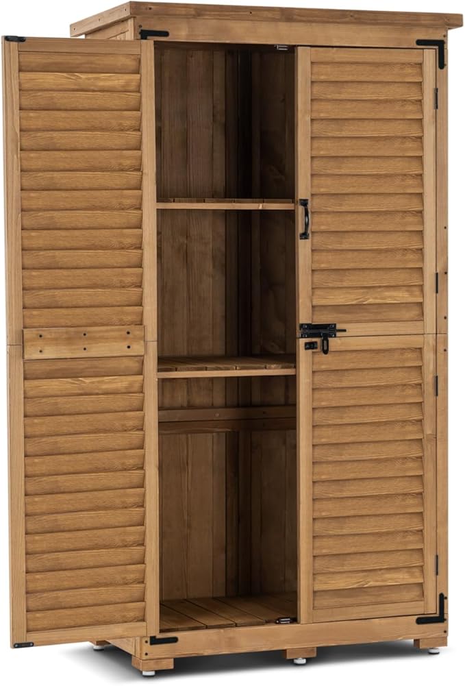 MCombo Outdoor Storage Cabinet, Garden Storage Shed, Outside Vertical Shed