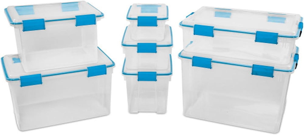 Sterilite Gasket Storage Box with Lids for Home & Office, 20 Quart, 6-Pack