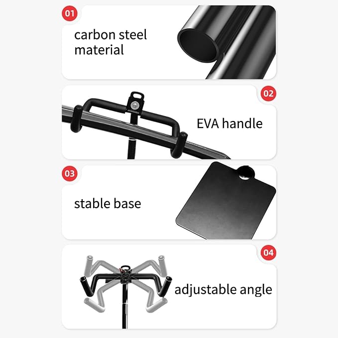 Rcool Carbon Steel Bike Stand, Adjustable 24-51in, Home Garage Parking Rack