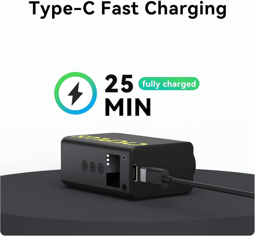 CYCPLUS Tiny Electric Bike Pump AS2Ultra, 90g, Magnesium Alloy Shell, Black