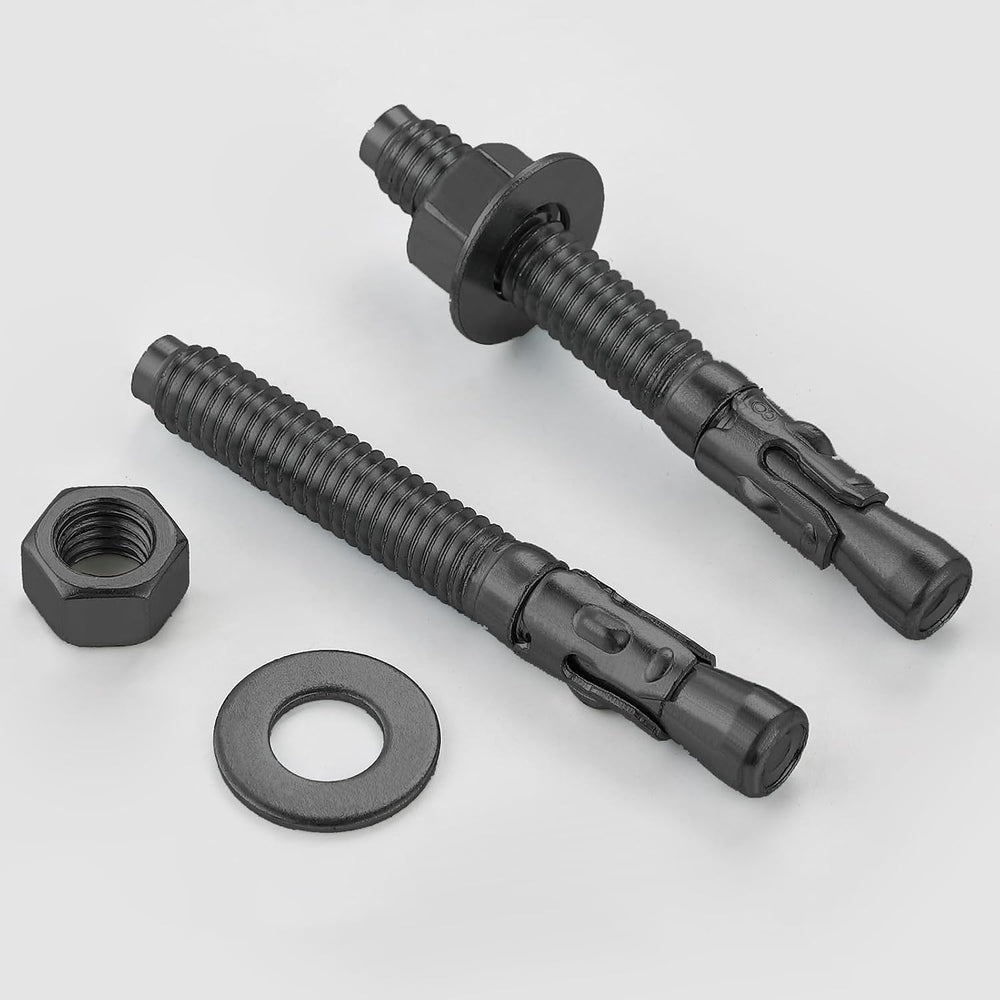 Wensilon 100Pcs 1/4x3 Inch Standard Fasteners for Heavy-Duty Black Wedge Anch...