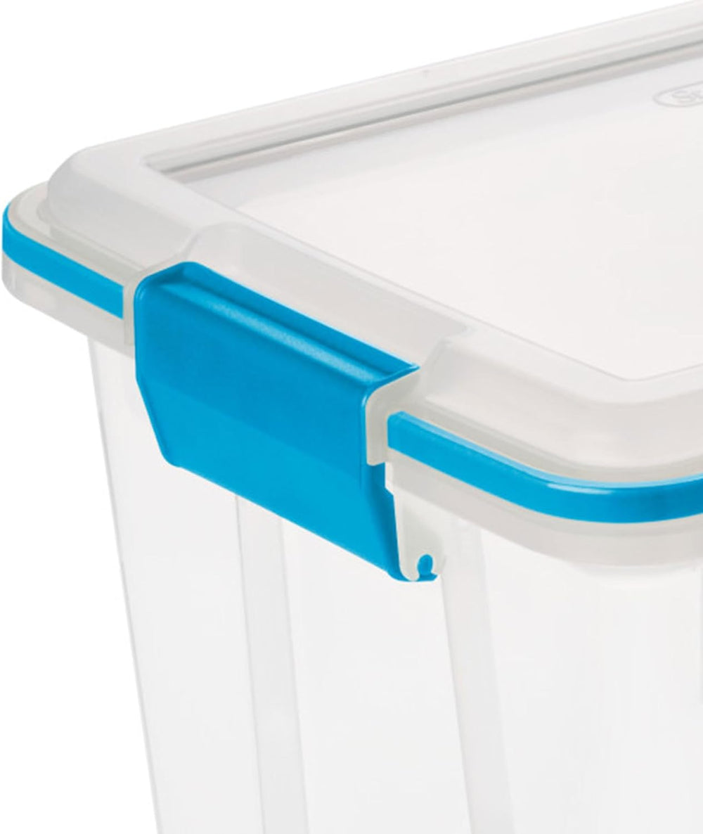 Sterilite Gasket Storage Box with Lids for Home & Office, 20 Quart, 6-Pack