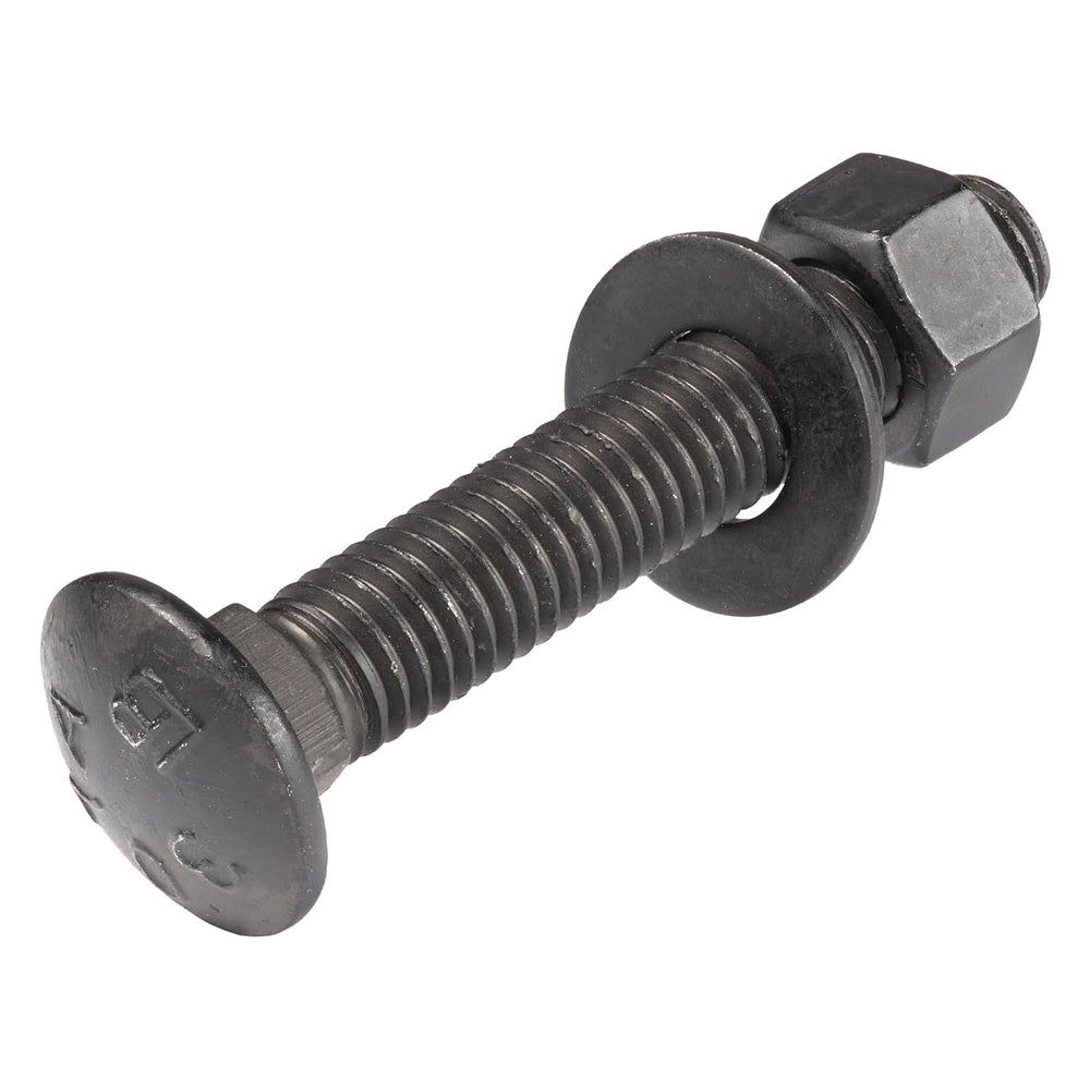 1/2 in. x 3 in. Black Carriage Bolt Kit Includes 12 Bolts, 12 Washers, and 12...