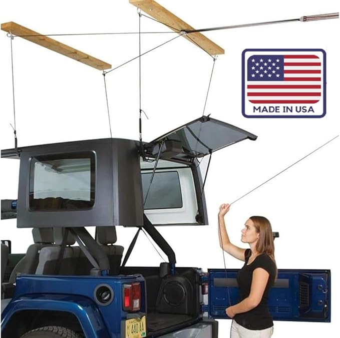 HARKEN - Truck Cap Overhead Garage Storage Hoist, Self-Leveling, Safe Anti-Drop