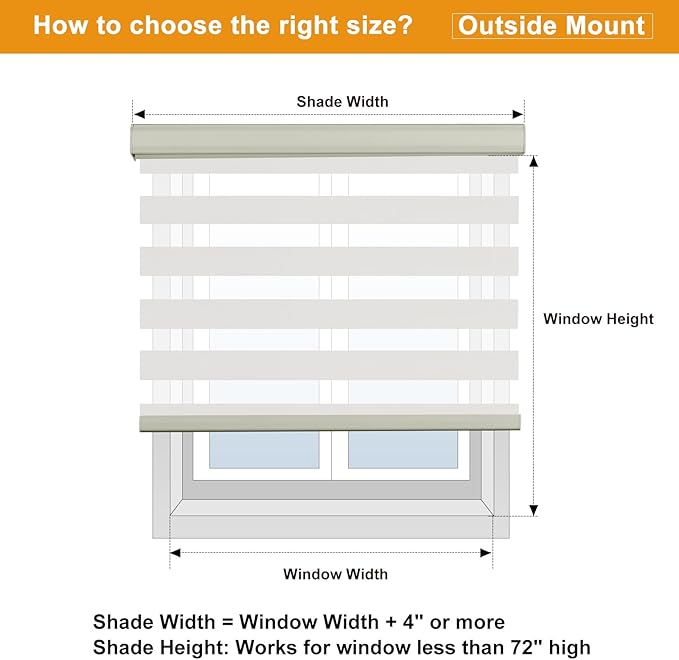 Persilux Cordless Zebra Roller Window Shades Free-Stop Roller Blinds Light