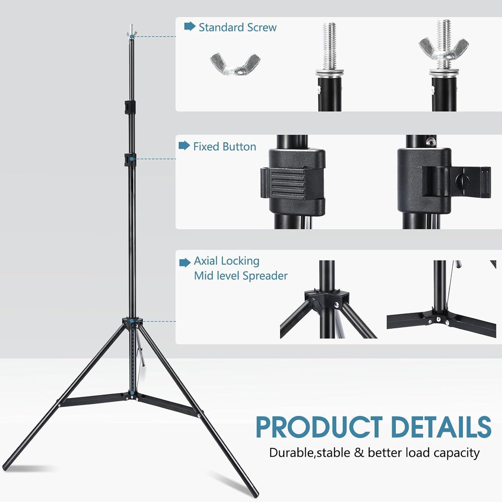 Photo Video Studio 10x7Ft (WxH) Adjustable Background Stand Backdrop Support ...