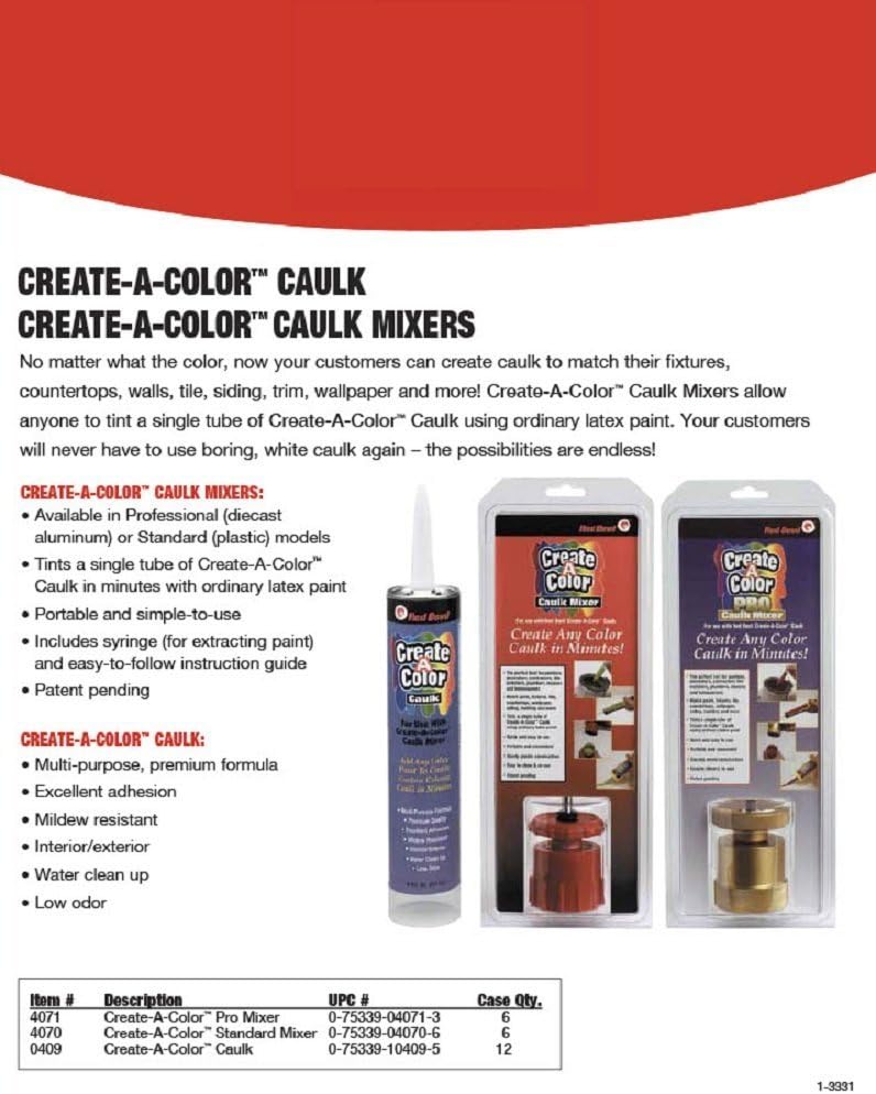 Red Devil 4071 Create-A-Color Die-Cast Aluminum Pro Caulk Mixer, Gold