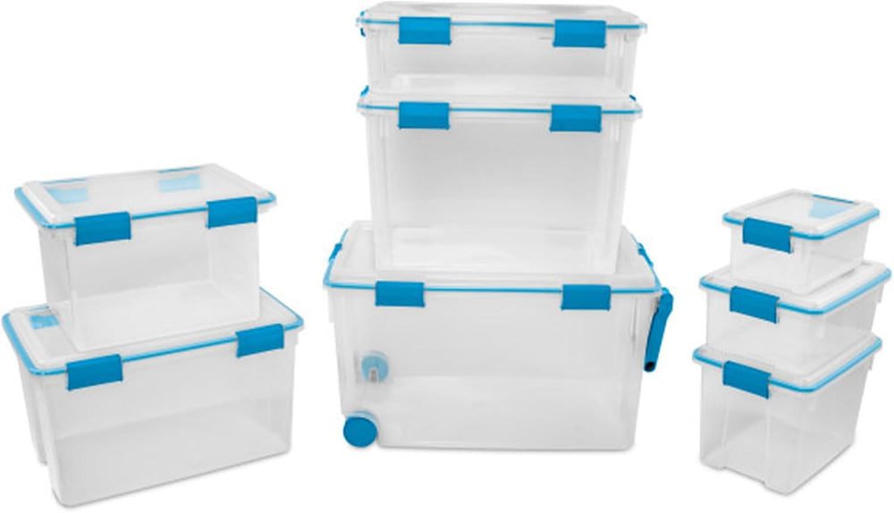 Sterilite Gasket Storage Box with Lids for Home & Office, 20 Quart, 6-Pack
