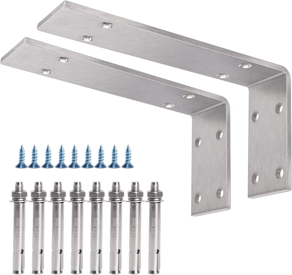 YUMORE Countertop Support Bracket, Heavy Duty 5mm L Bracket, 10 x 6 x 2 in