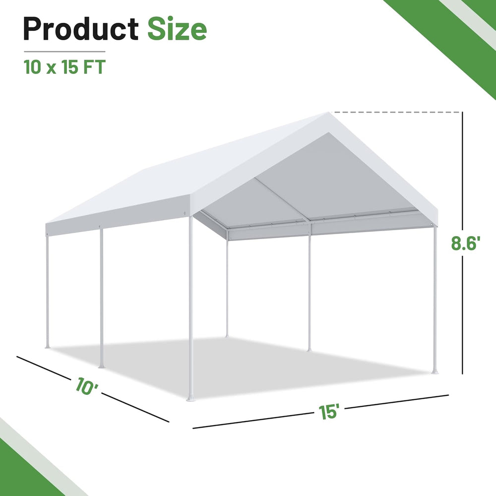Caravan Canopy Domain Pro 150 10' x 15' Carport Shelter, White