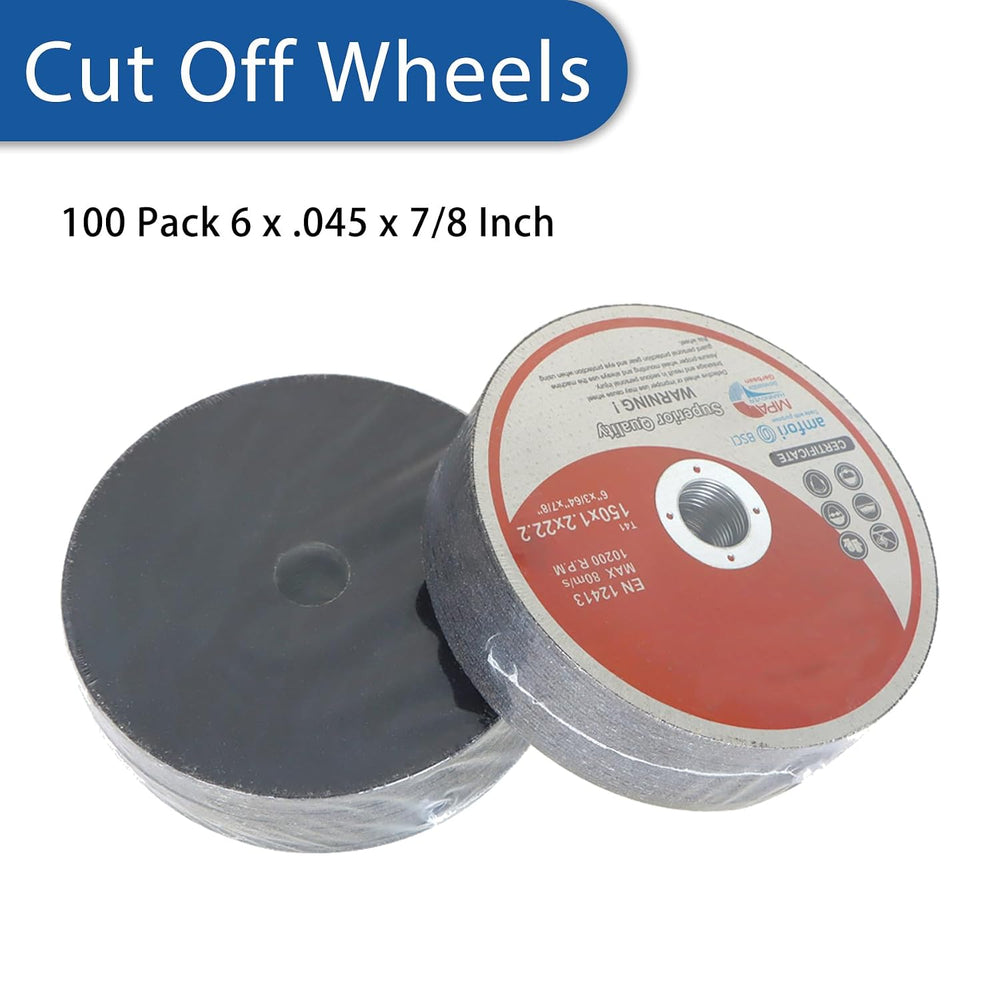 WFLNHB 100 Pack 6 Inch Cut Off Wheels 6 x .045 x 7/8 Inch
