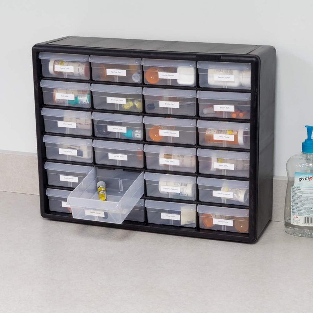 Akro-Mils 24-Drawer Plastic Storage Cabinet, 20" W x 6" D x 16&quot...
