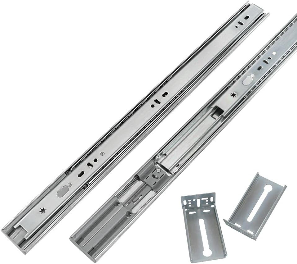 LONTAN 22 Inch Soft Close Drawer Slides with Rear Mounting Brackets 1 Pair