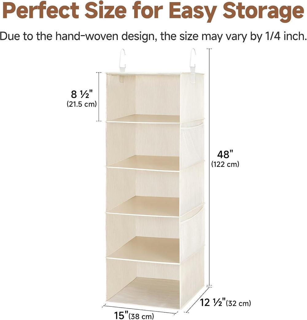 StorageWorks Hanging Closet Organizer for Small Closets, 5 Shelf