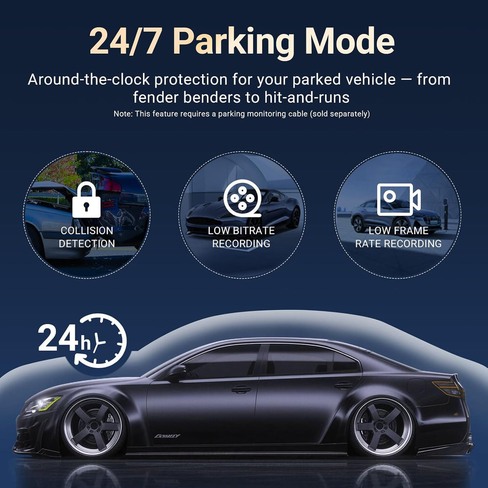 4K Dash Cam Front and Rear, Car Dash Camera with Built-in GPS, 5GHz WiFi, Nig...