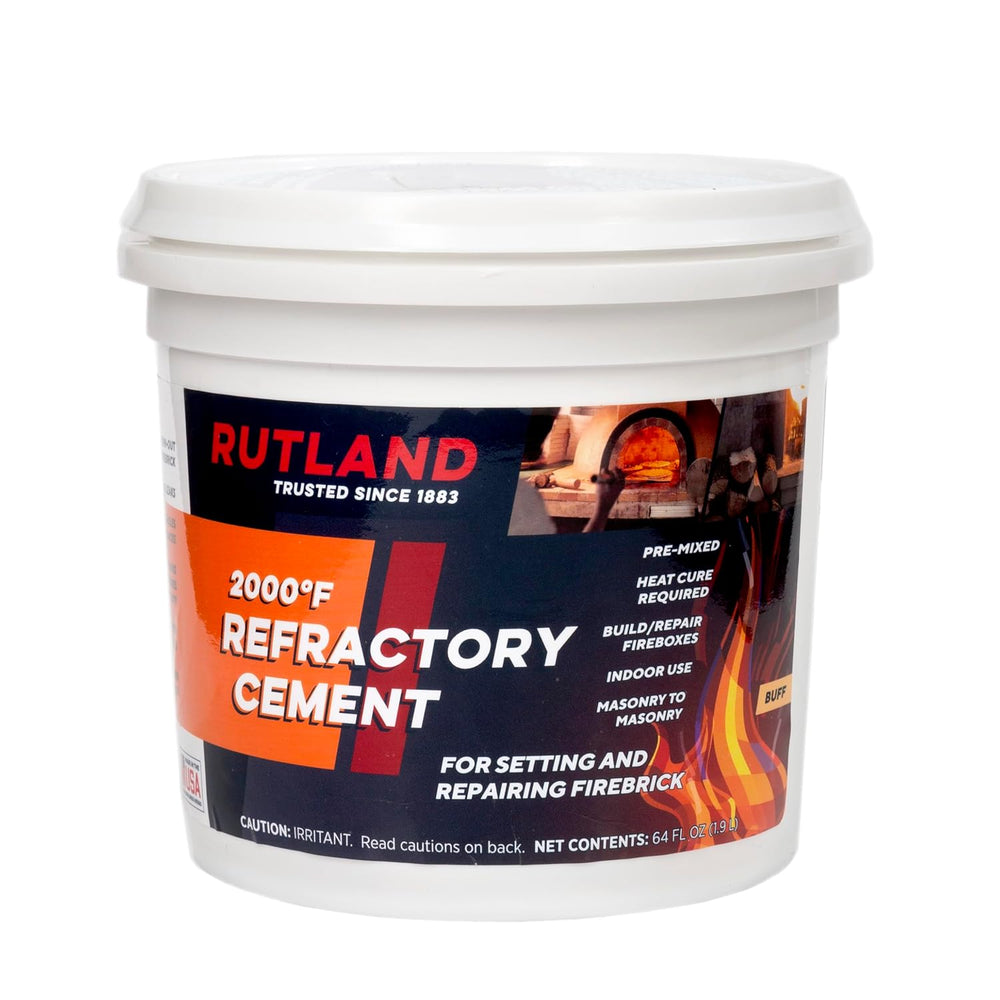 Rutland Refractory Cement 64 Oz - USA-Made High Temperature Fire Cement, Pre-...
