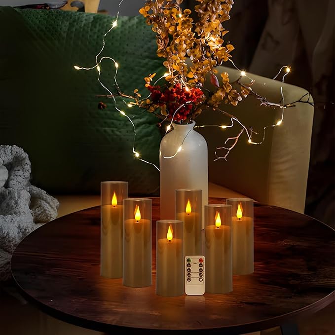 Halloween Decoration Flickering Flameless Candles Battery Operated Timer Led ...
