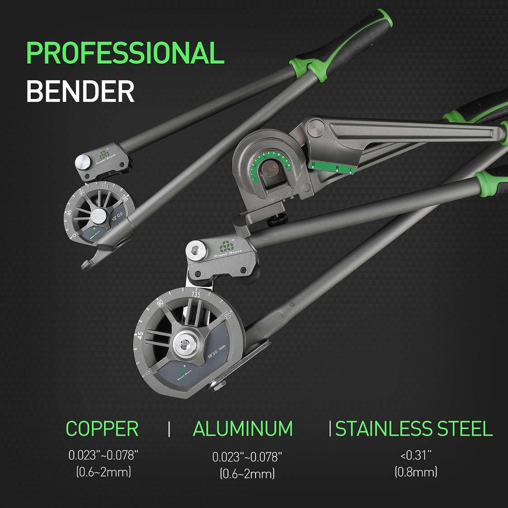 3/8" Tube Bender Tubing Pipe Bender with Roller 0-180°