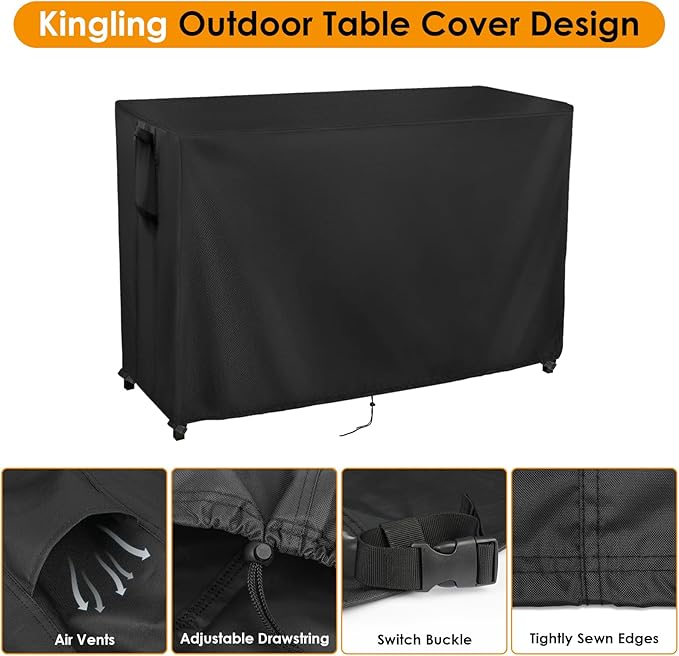 Kingling Outdoor Prep Table Covers, Waterproof Stainless Steel Table Cover