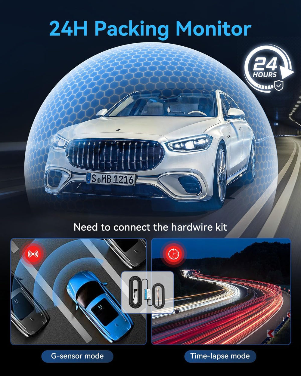Dash Cam Front and Rear Inside 3 Channel, 4K Full HD Dash Camera for Cars