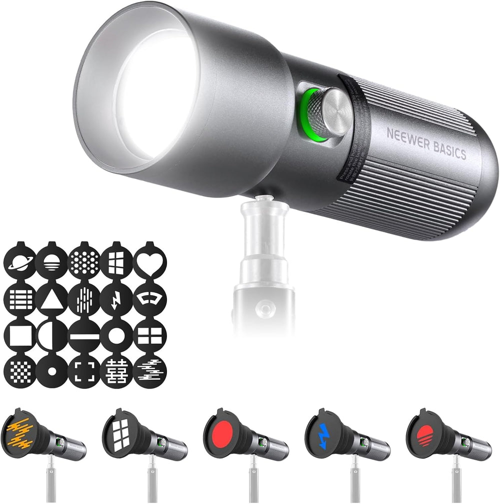 NEEWER Upgraded FL10 Zoomable Photography Flashlight, 10W LED Spotlight