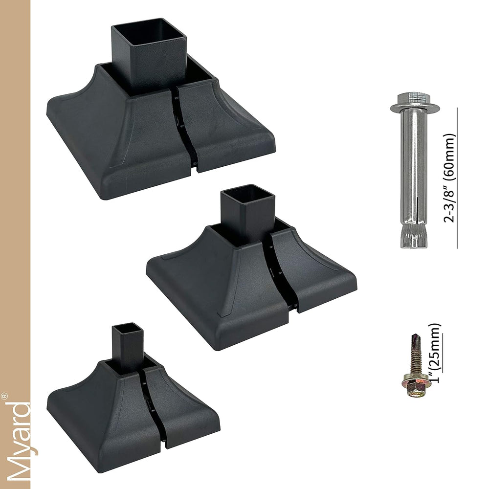 Heavy Duty Steel Fence Base Flange Kit for 1.5'' Square Posts