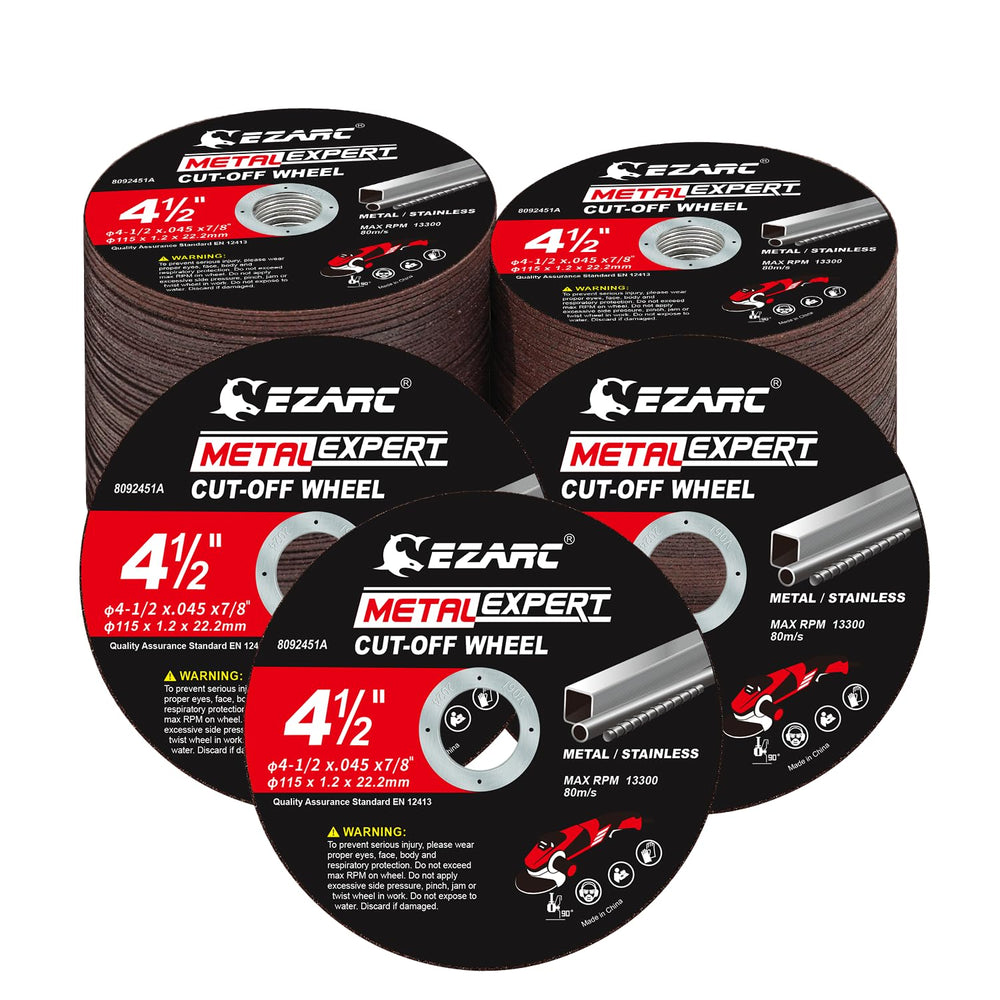 EZARC Metal Cut Off Wheels, 4.5" x .045" x 7/8", 100-Pack