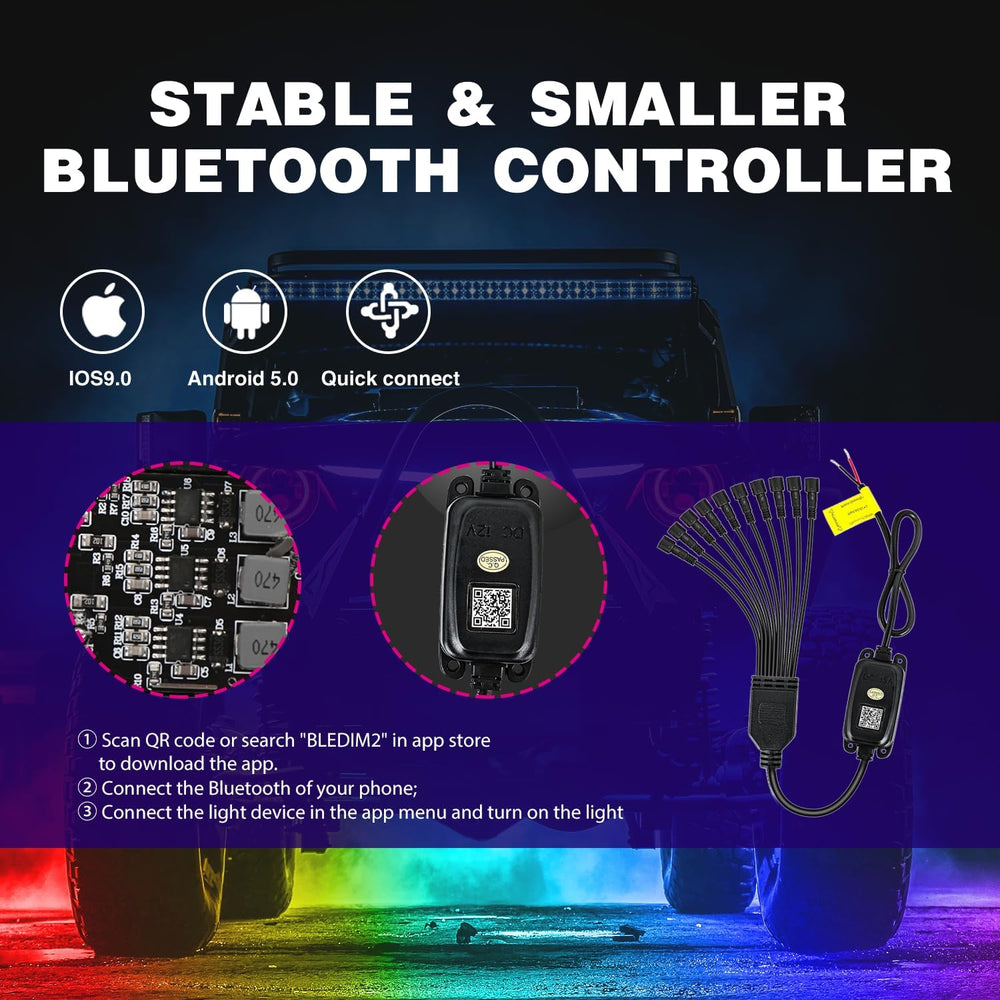 Nilight RGB LED Rock Lights Kit 10 Pods Underglow Multicolor Neon Pod