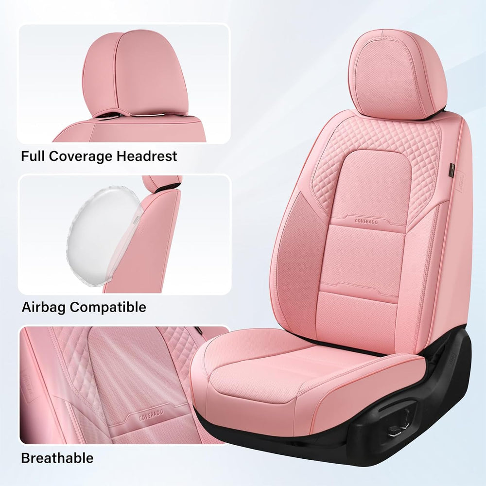 Coverado Car Seat Covers Front Seats, 2 Piece Car Seat Protector with Removab...