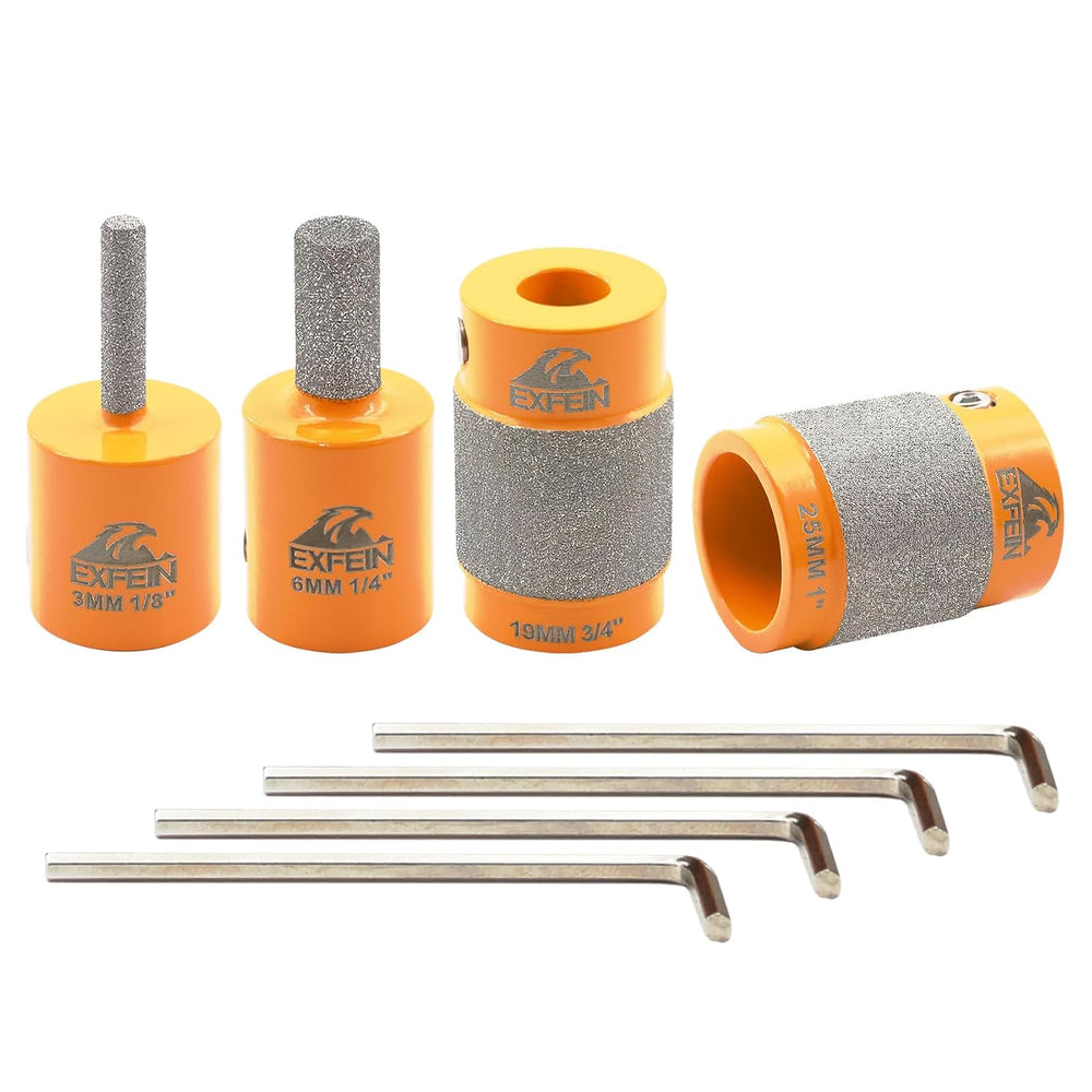 Grinder Bits for Stained Glass - Diamond Grinder Head 1/8", 1/4", 3...
