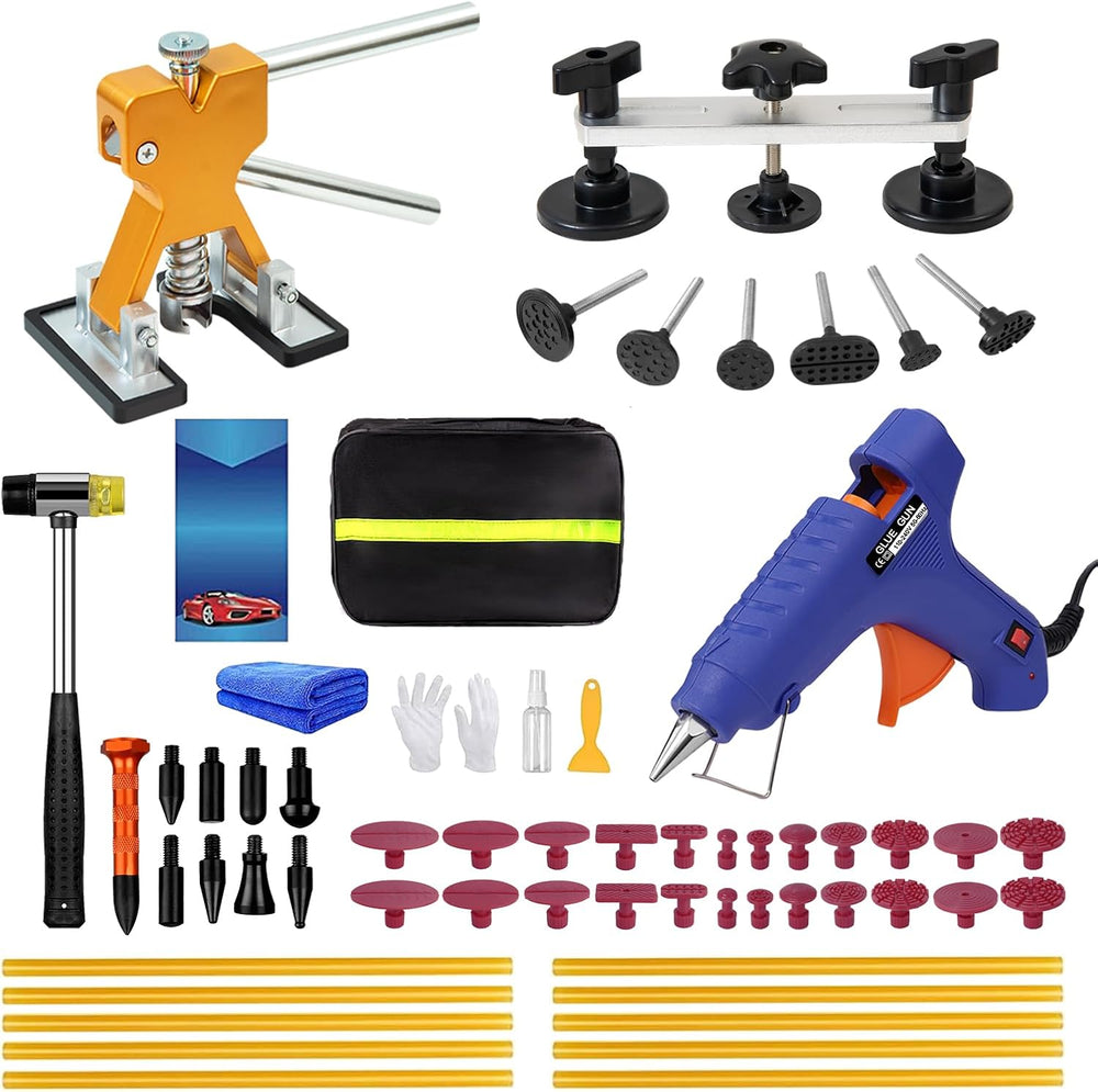 59PCS Dent Puller Kit, Paintless Dent Repair Kit with Bridge Puller