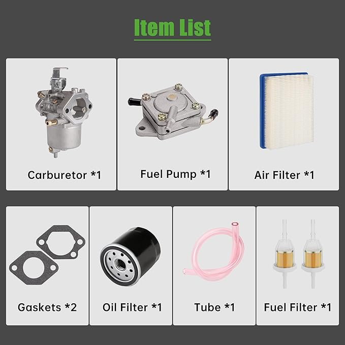 10L0L Golf Cart Carburetor Fuel Pump and Tune Up Kit