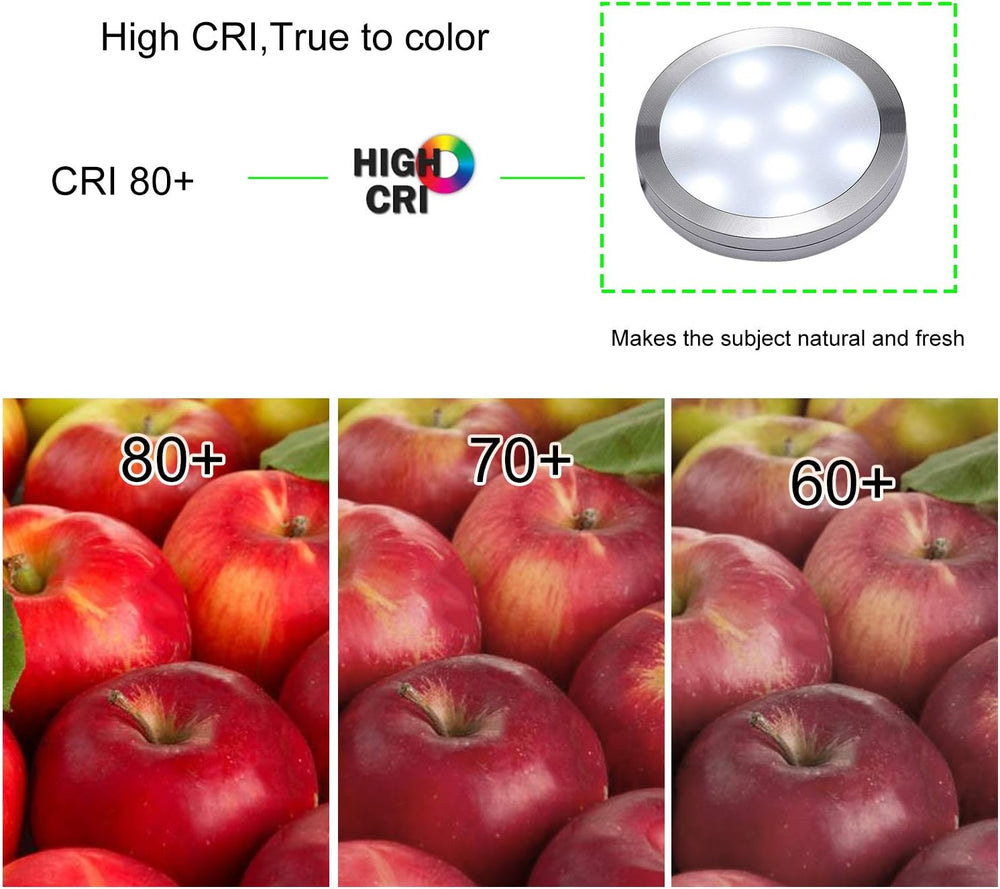 AIBOO Linkable Under Cabinet LED Lighting 12V Dimmable Puck Lights with Wirel...