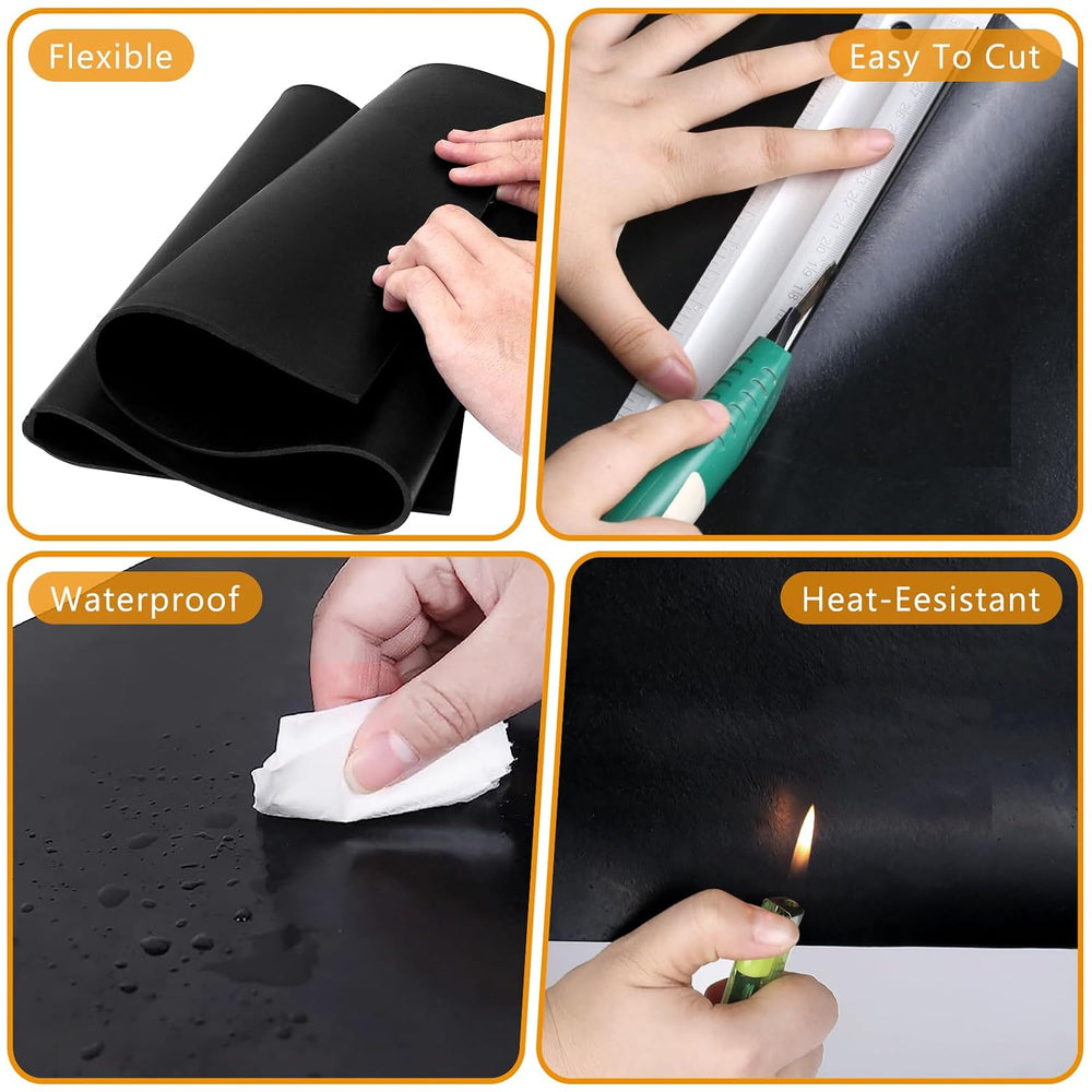HooTown Solid Rubber Sheets Strips, No Adhesive Neoprene Rubber Rolls Seal