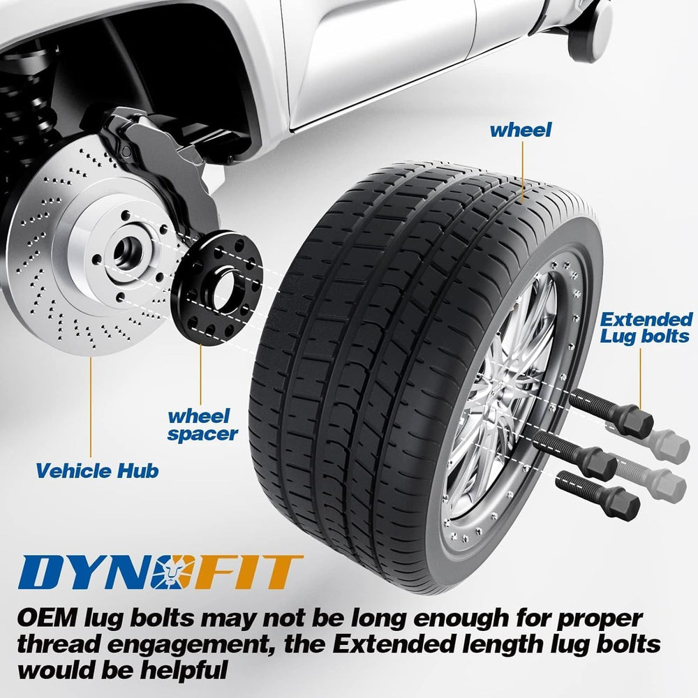 Dynofit M12x1.5 Extended Lug Bolts Compaible with BMW, 45mm Shank Conical Sea...