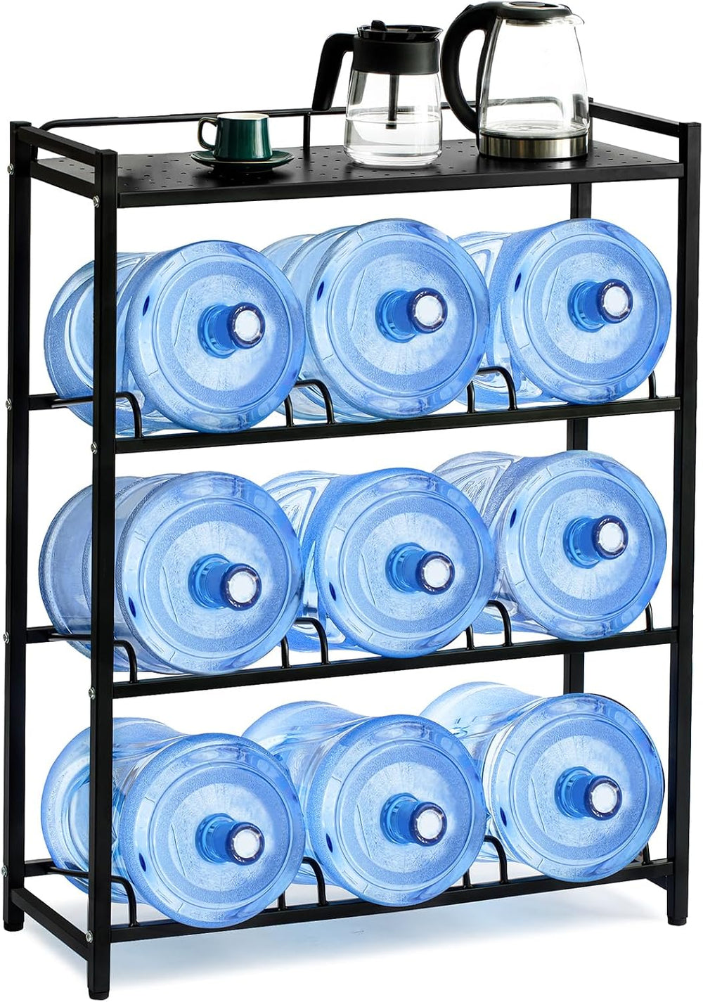 5 Gallon Water Bottle Holder 9-Tray 3/5 Gallon Water Jug Rack