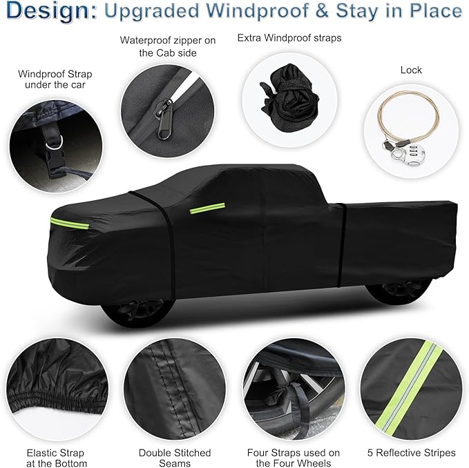 for Silverado 2500 3500 HD Crew cab Short Bed 6.6ft Truck Cover, Light Shell