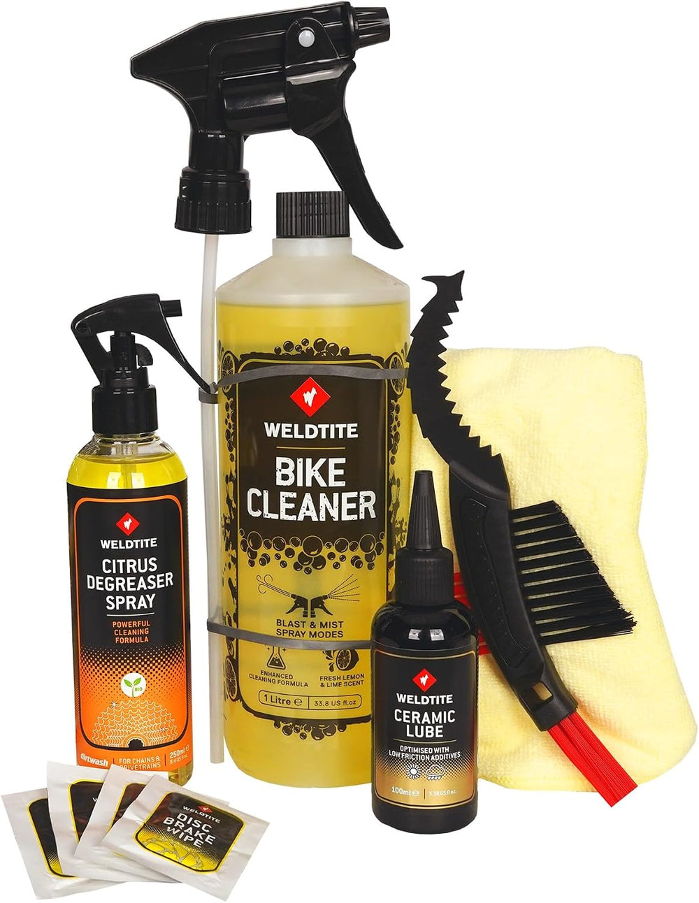 WELDTITE Grande 6-in-1 Bike Care Kit, Complete Cleaning & Maintenance Set