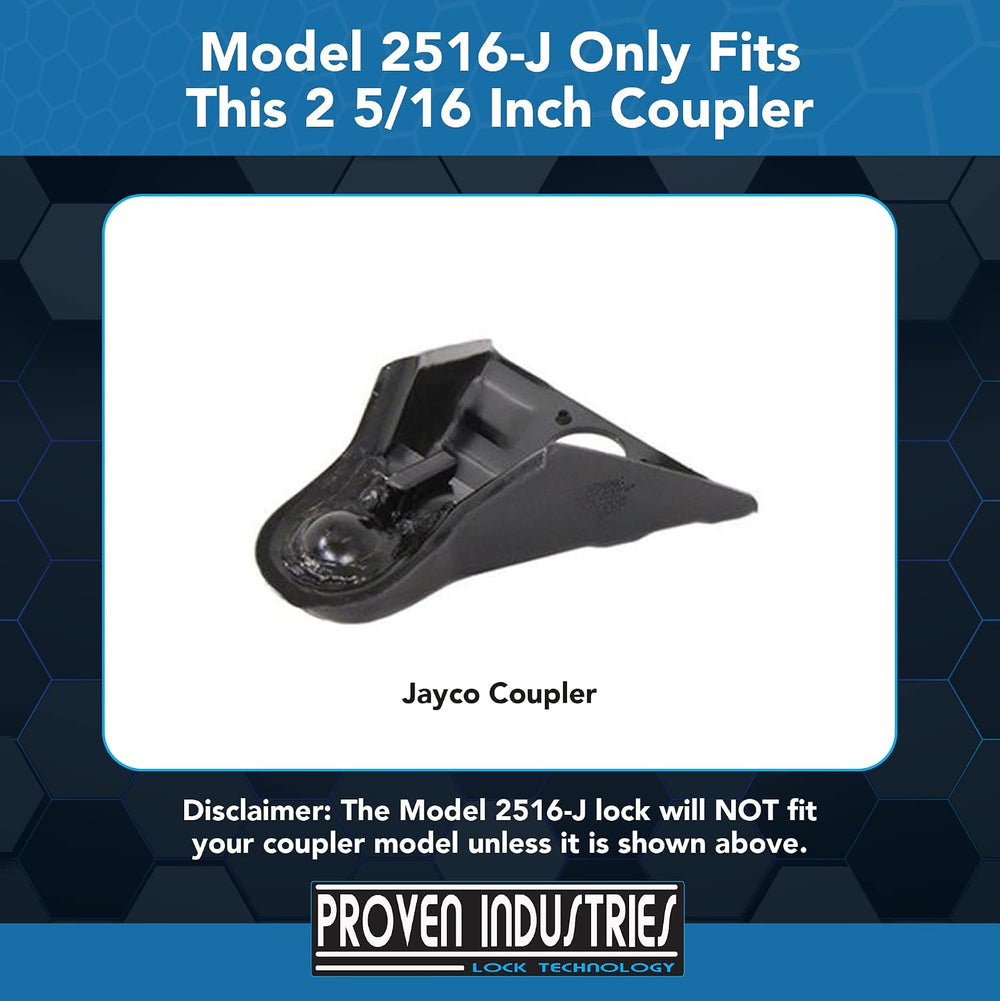 Proven Industries Model 2516-J Trailer Lock, Fits 2 5/16-Inch Jayco Couplers,...