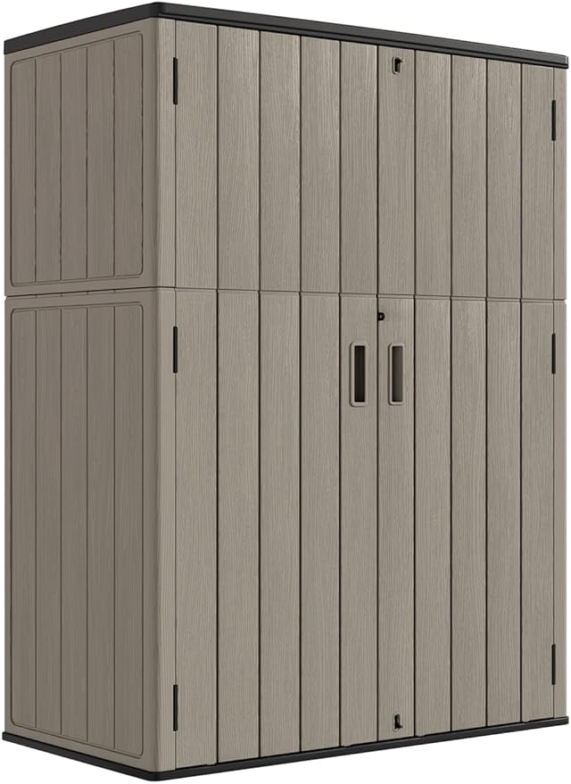 KINYING Outdoor Storage Cabinet Waterproof, 57 Cu.ft Resin Vertical Outdoor