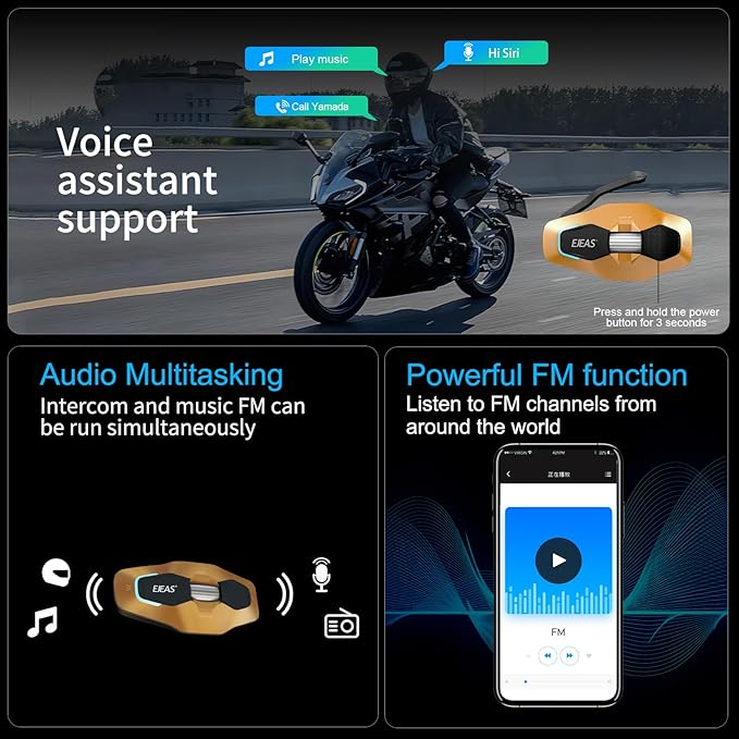 SolaMr X10 Motorcycle Helmet Bluetooth Headset Speakers Headphone, Ski Helmet