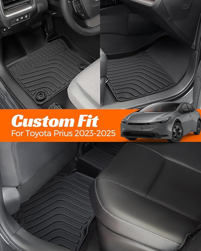 Floor Mats Cargo Liner for Toyota Prius 2023 2024 2025, All Weather Car Floor
